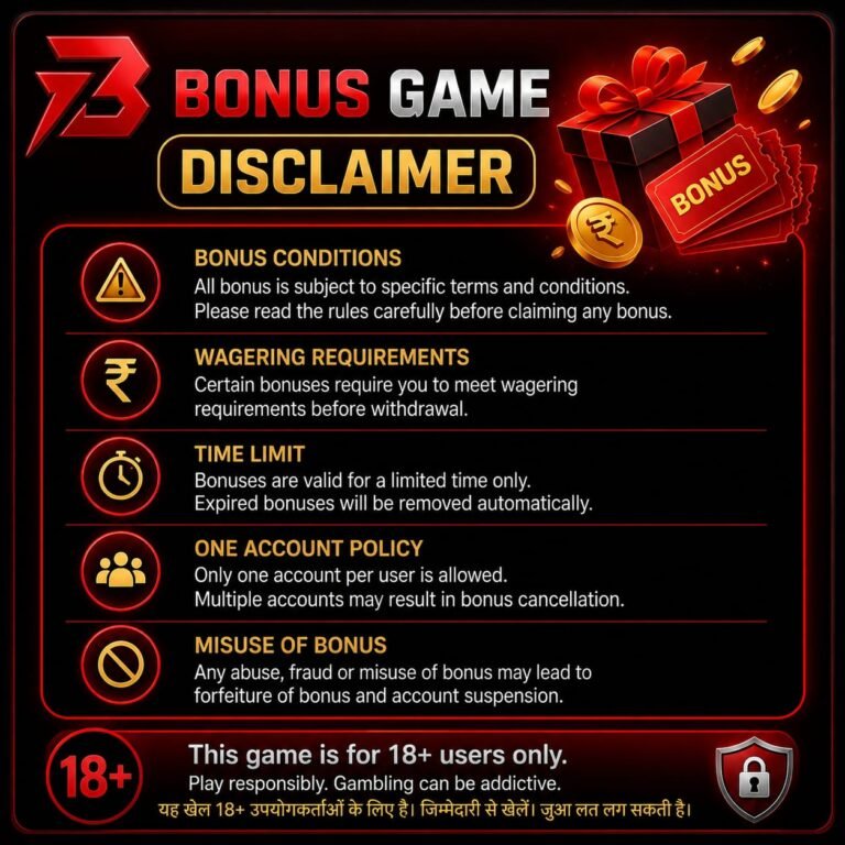 Bonu7 Game disclaimer and responsible gaming information